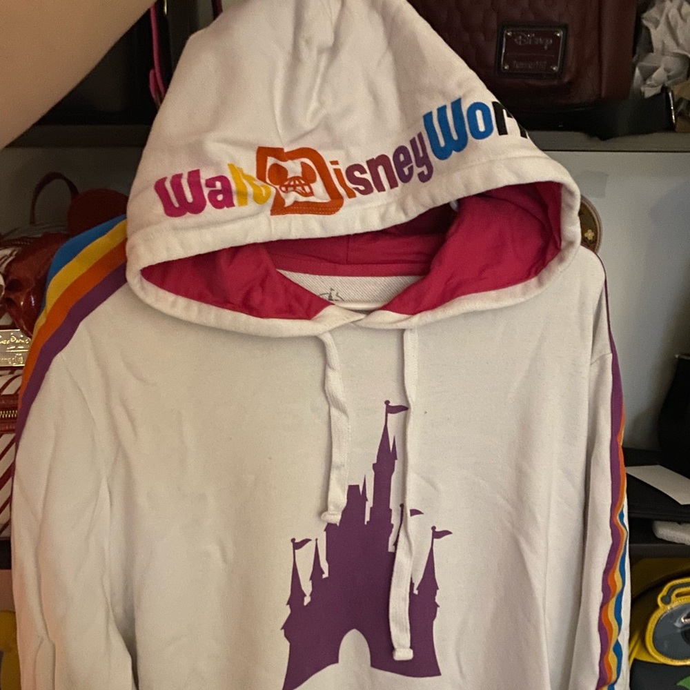 Retro rainbow Disney World hoodie sweatshirt